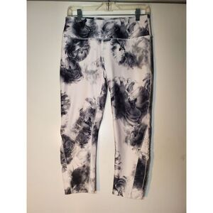 MPG Gray And White  Floral Athletic Leggings Size S